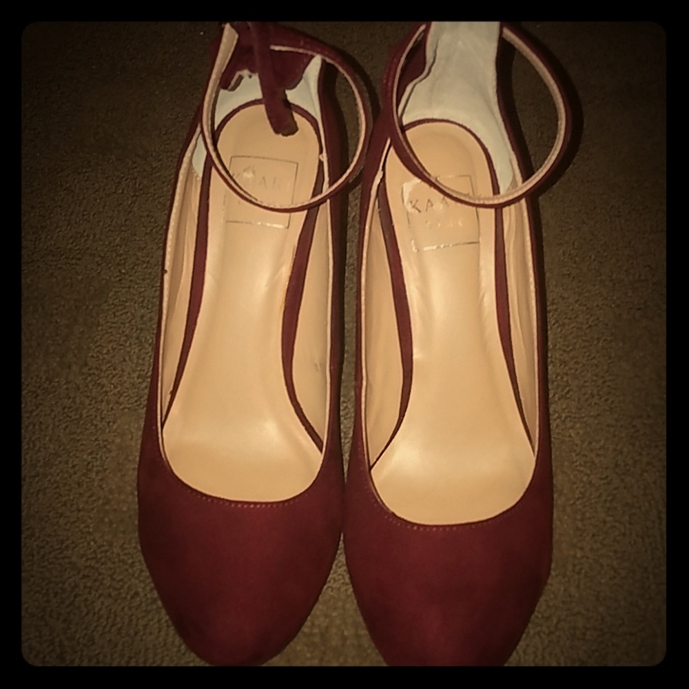 Burgundy colored pumps